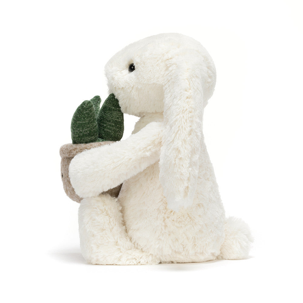 Cream Bunny with Plant Cream Bunny with Plant